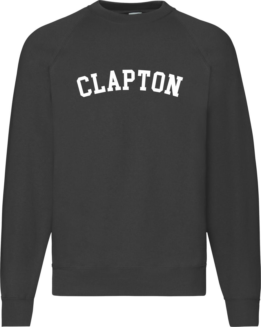 Clapton Sweatshirt - Hackney, London Souvenir, Retro Ivy League, Custom Print, Various Colours