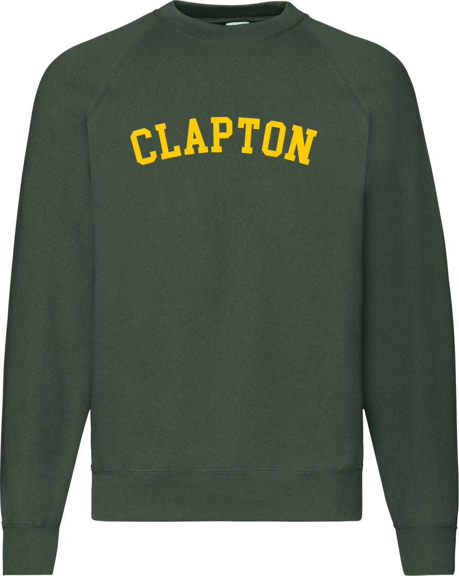 Clapton Sweatshirt - Hackney, London Souvenir, Retro Ivy League, Custom Print, Various Colours