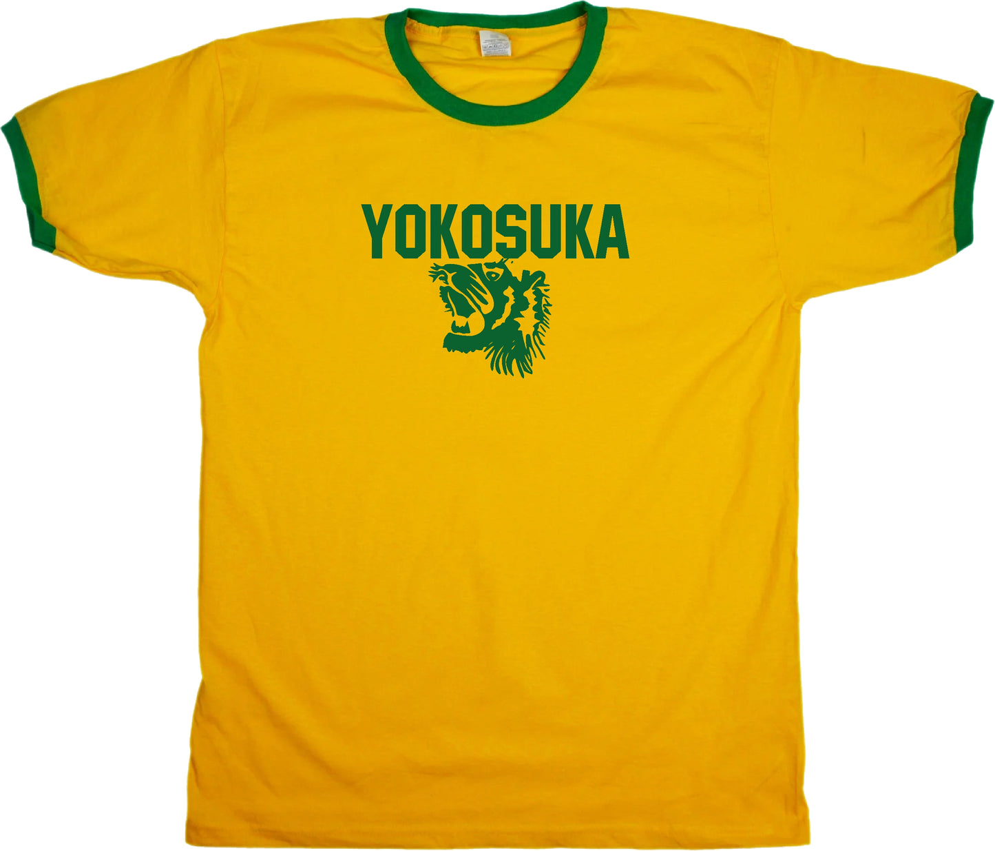 Yokosuka Ringer T-Shirt - Retro Japanese Souvenir Top, Tiger, Various Colours