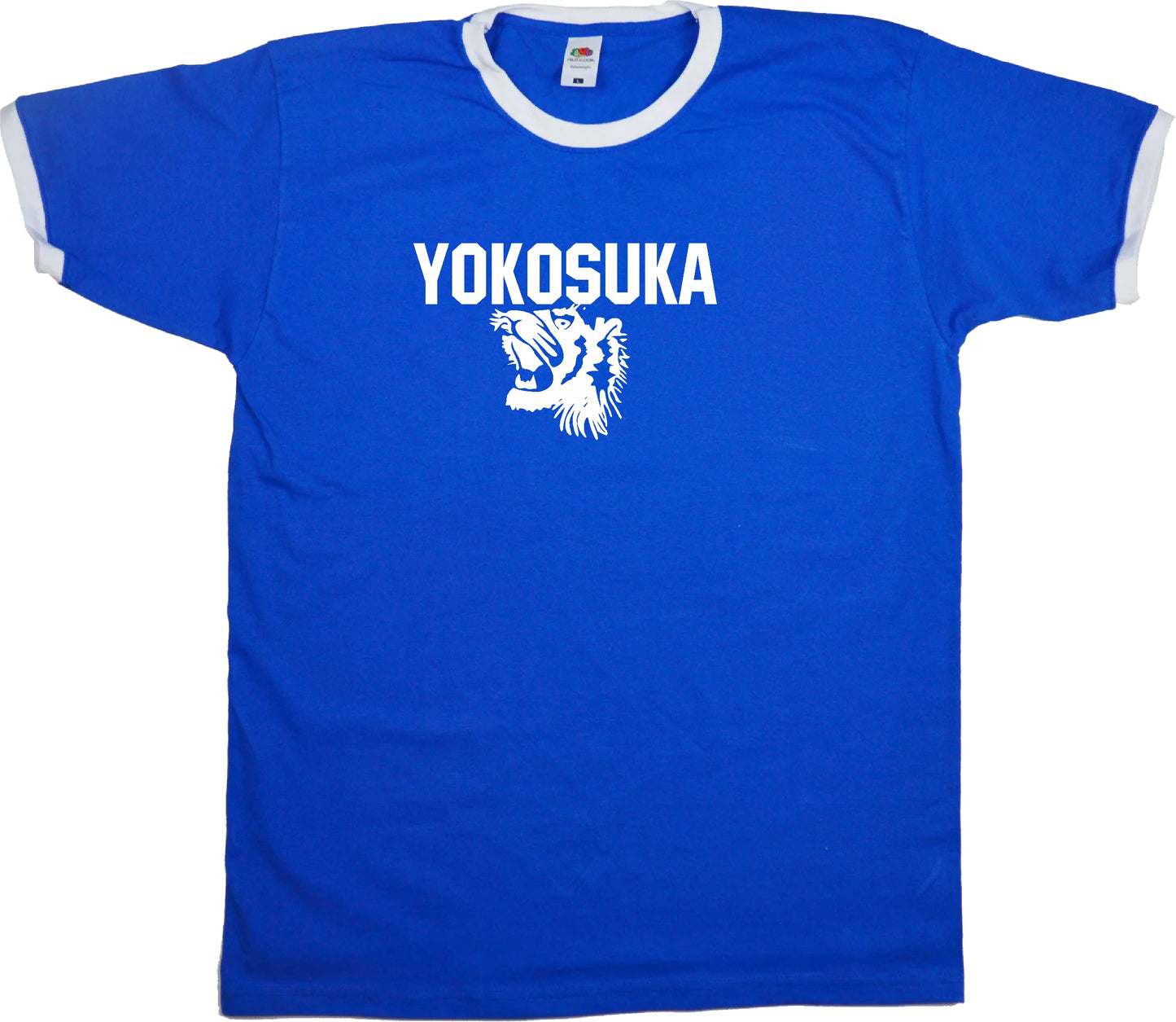 Yokosuka Ringer T-Shirt - Retro Japanese Souvenir Top, Tiger, Various Colours